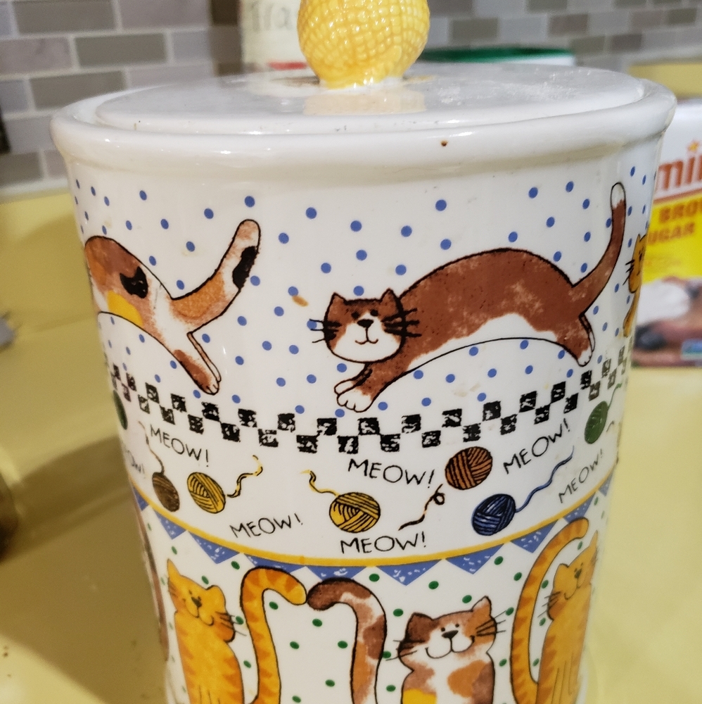 Benjamin and Medwin Cute Cats Cookie Jar NEW